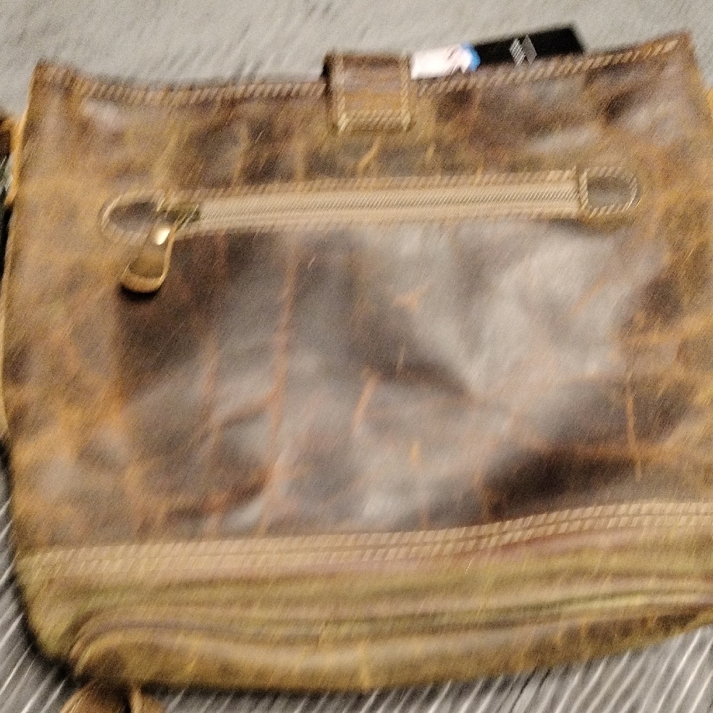 Myra Bag Distressed Brown Leather Crossbody - Picture 3 of 10
